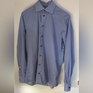 Eton men’s blue and white check dress shirt size 14.5 neck